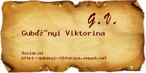 Gubányi Viktorina névjegykártya